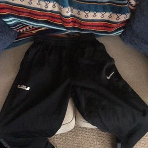 Nike LeBron black thermafit sweatpants.